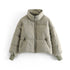 Solid Color Zipper Design Cotton Coat Bread Coat Women - ROUTINE FASHION